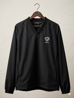Dunbrooke Men's XXL Black Pullover Windbreaker with Wolf Creek Alara Logo
